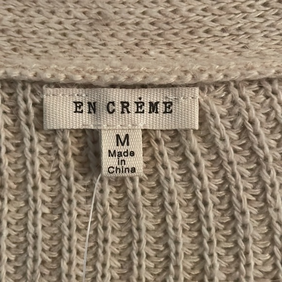 En Crème Cream Cropped Sweater M - Picture 3 of 8